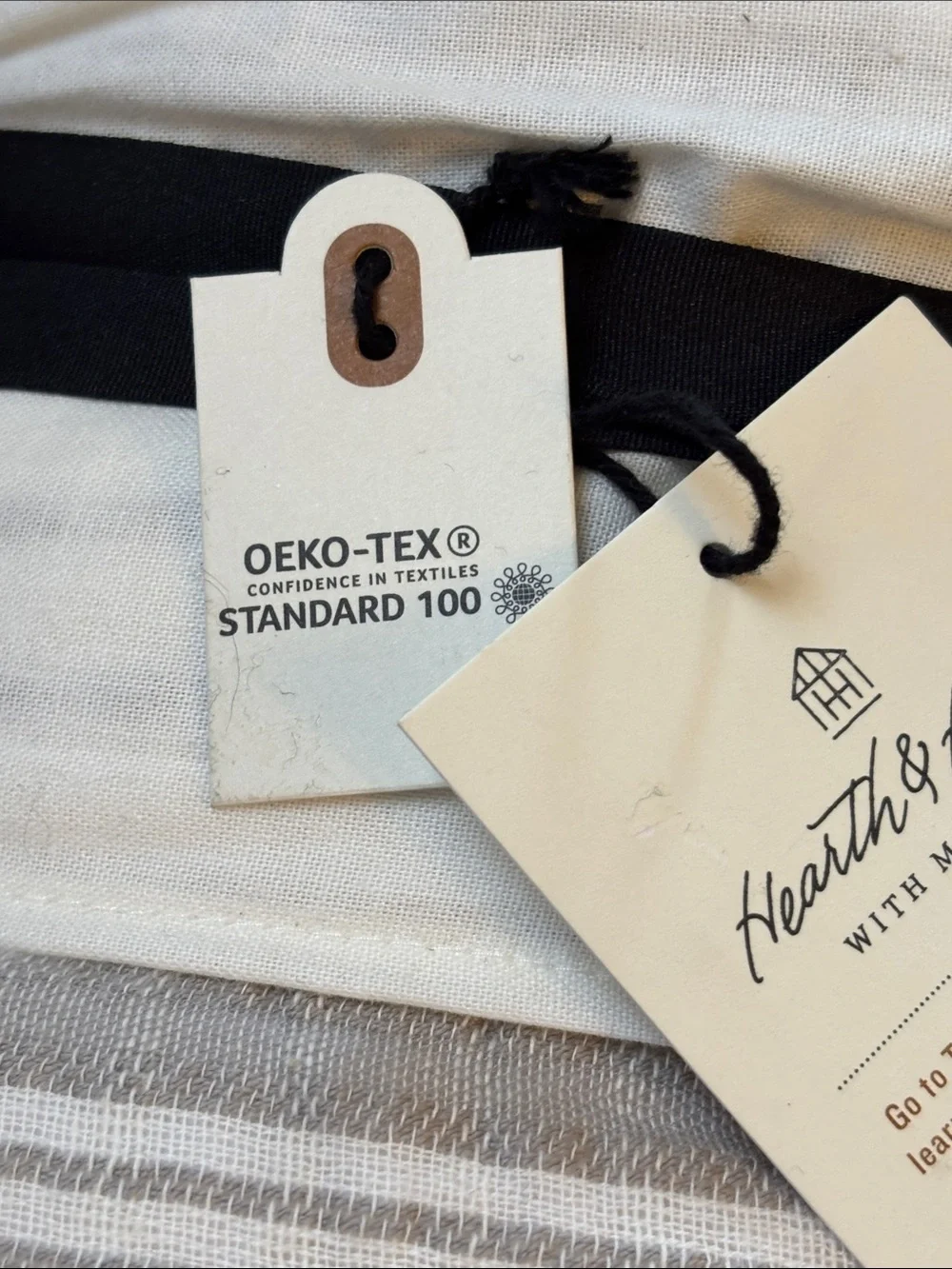 Hearth & Hand Twin Woven Quilt Sour Cream with Gray Stripes